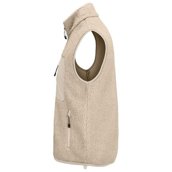 SOLS Unisex Adult Fury Sherpa Body Warmer / Shear Beige/Beige - Picture 2 of 3